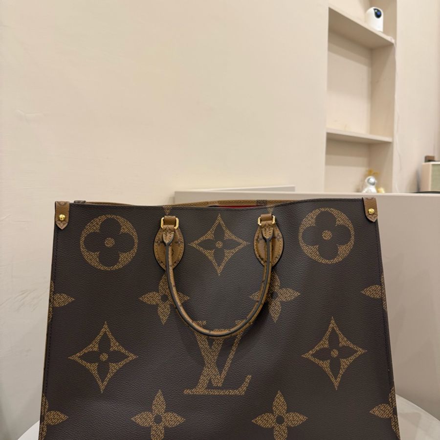 (極新全配)louis vuitton onthego Gm lv雙色拼接帆布托特肩背包-1