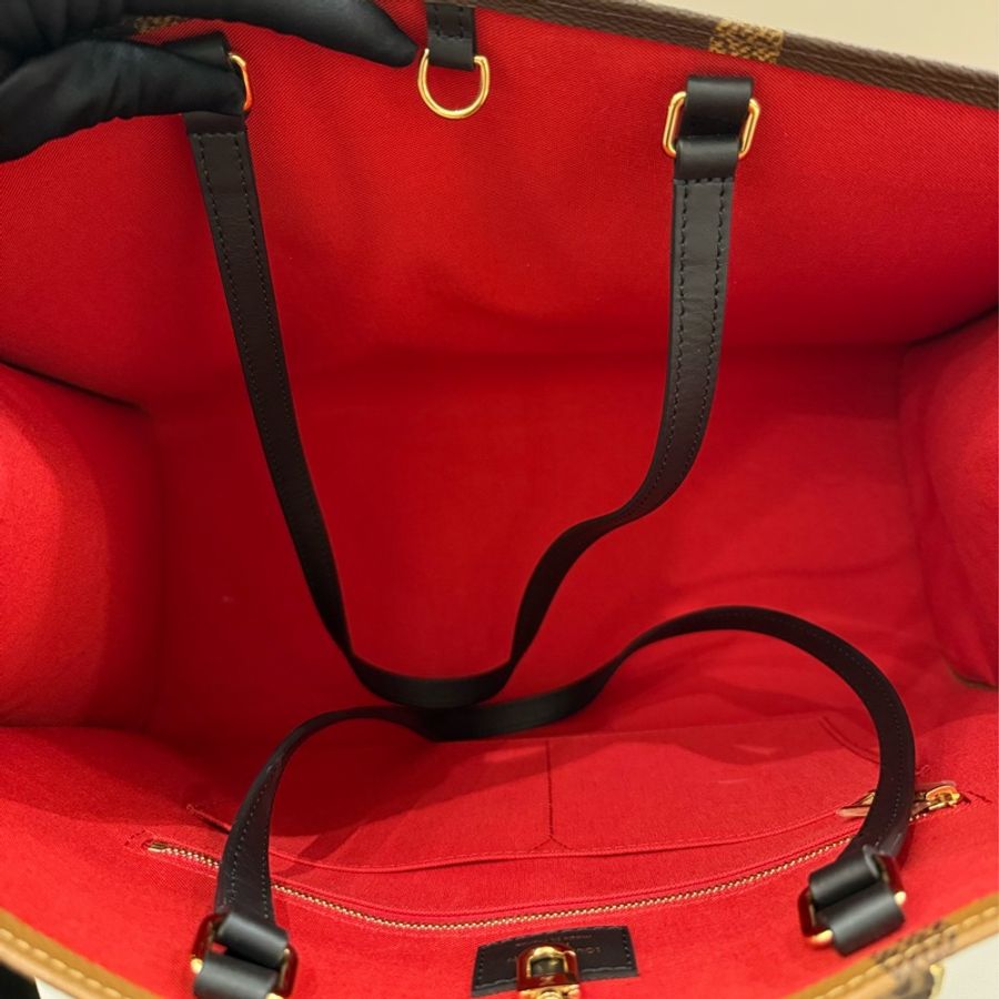 (極新全配)louis vuitton onthego Gm lv雙色拼接帆布托特肩背包-2