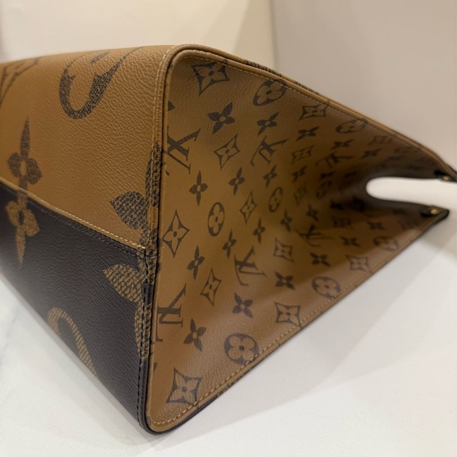 (極新全配)louis vuitton onthego Gm lv雙色拼接帆布托特肩背包-5