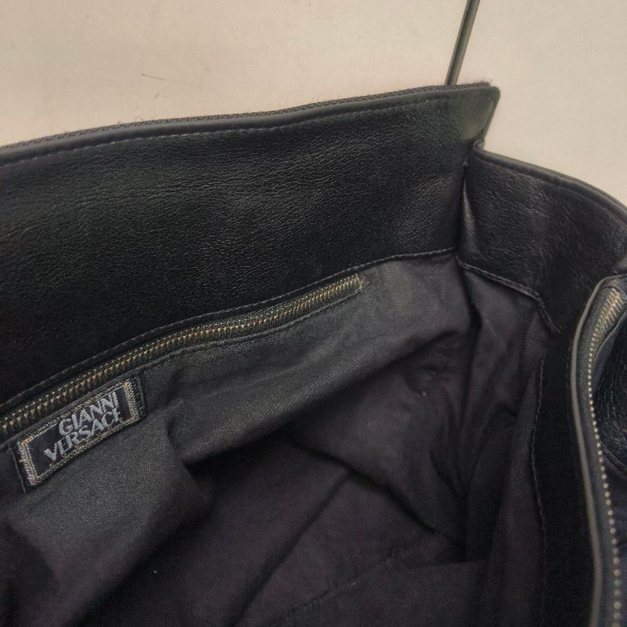 ㊣✨Versace✨凡賽斯 黑色 帆布 皮革 拼接 金屬 手提包/二手包/二手精品🌳二手樹屋🌳-36
