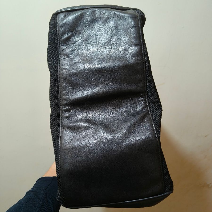 ㊣✨Versace✨凡賽斯 黑色 帆布 皮革 拼接 金屬 手提包/二手包/二手精品🌳二手樹屋🌳-6