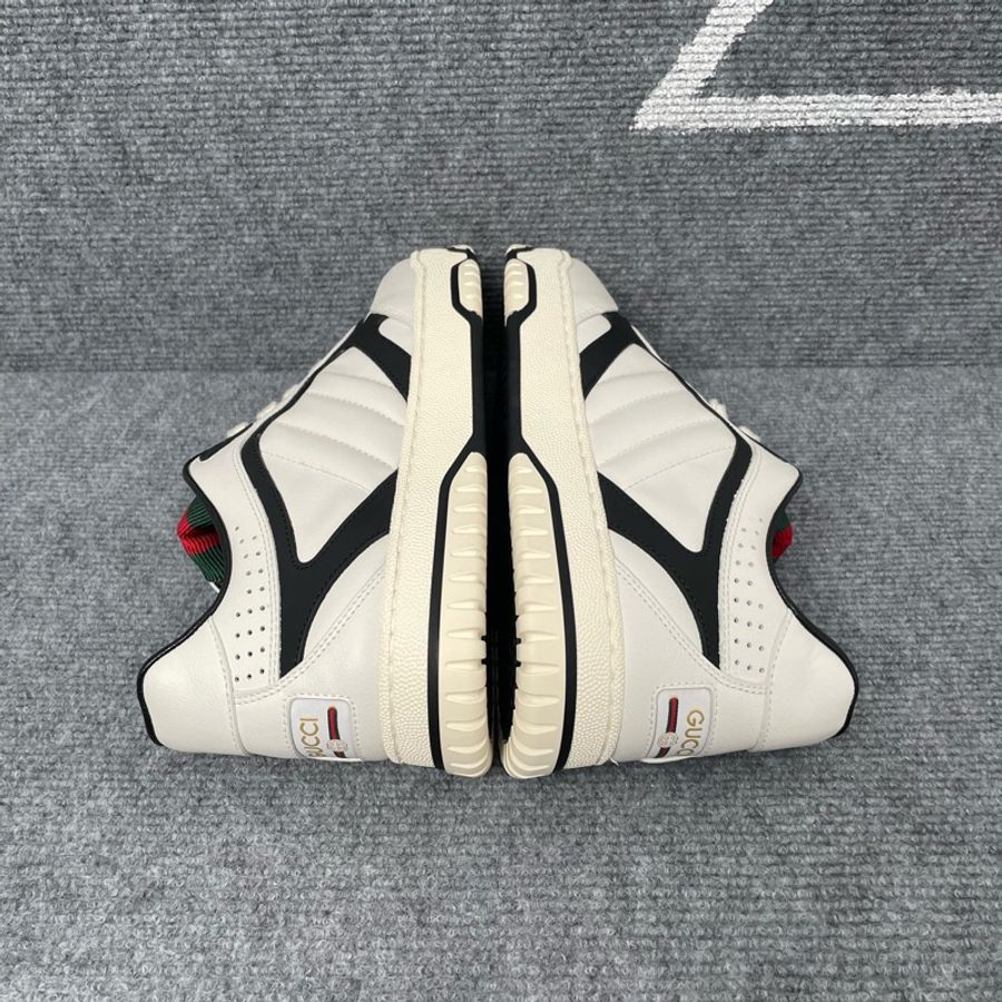 Gucci 古馳 白色皮面黑條紋web厚底板鞋 39碼-3