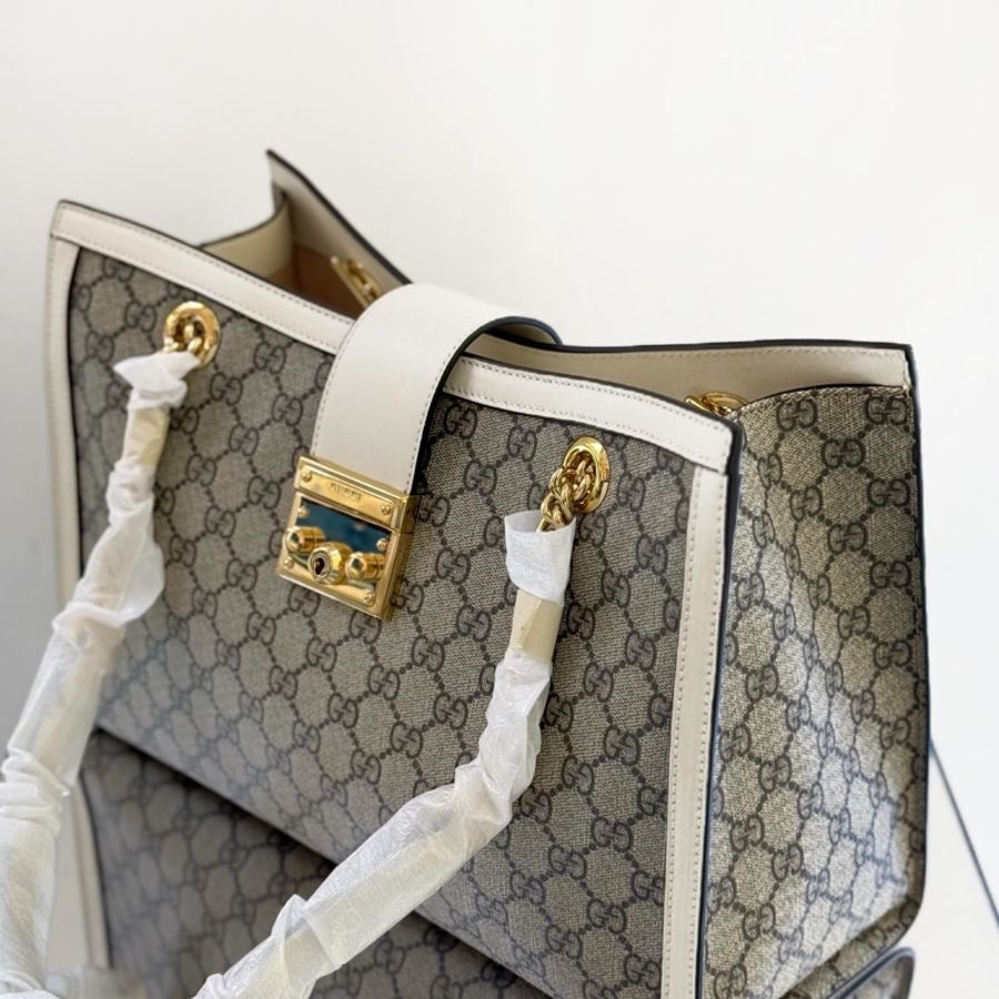 【閒置新】GUCCI/古馳 Padlock系列中號 鏈條包 白金配色-1