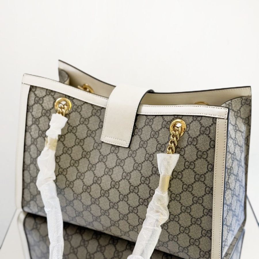 【閒置新】GUCCI/古馳 Padlock系列中號 鏈條包 白金配色-7