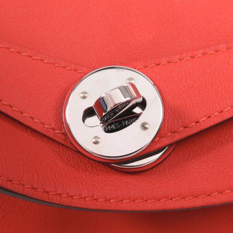 HERMES Swift皮革Lindy 30銀扣手挽肩背兩用袋Rose De Coeur-7