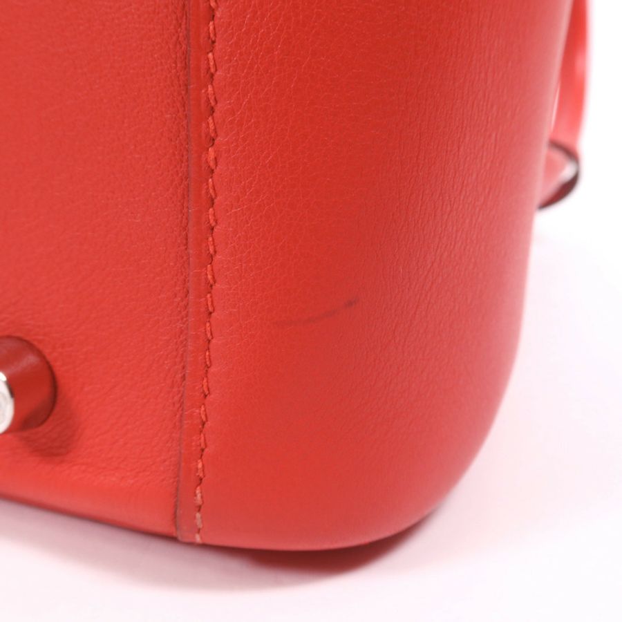 HERMES Swift皮革Lindy 30銀扣手挽肩背兩用袋Rose De Coeur-15