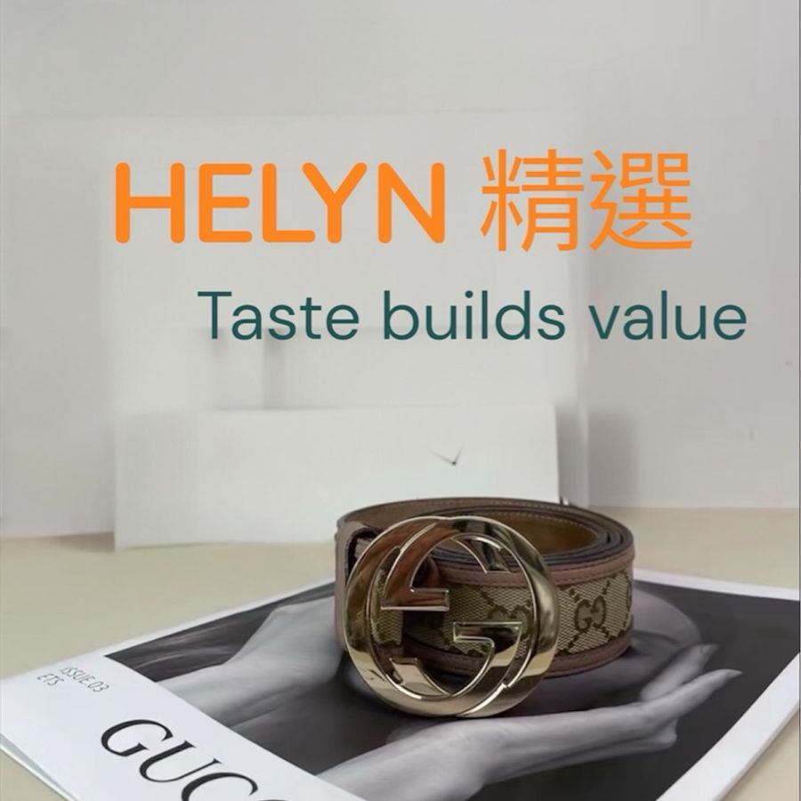 GUCCI 經典 GG 帆布雙G金屬釦皮帶 【二手精品】經典 GUCCI 老花 GG Supreme Canvas 系列,搭配標誌性雙G金屬釦,質感厚實、風格俐落百搭。 此款為早期義大利製版,GG花紋精緻細膩,男女皆可搭配。-1