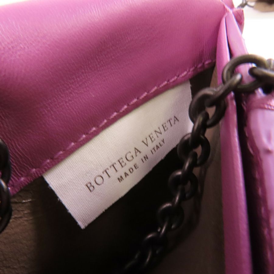 BOTTEGA VENETA 織紋皮革Chain Shoulder鏈帶肩背袋-7