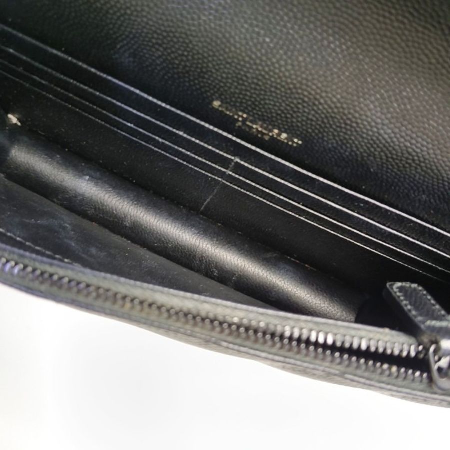 YSL MONOGRAM WOC 黑色牛
皮絎縫V紋單肩包斜挎包 黑色五金 可拆卸肩帶 配件齊全-6