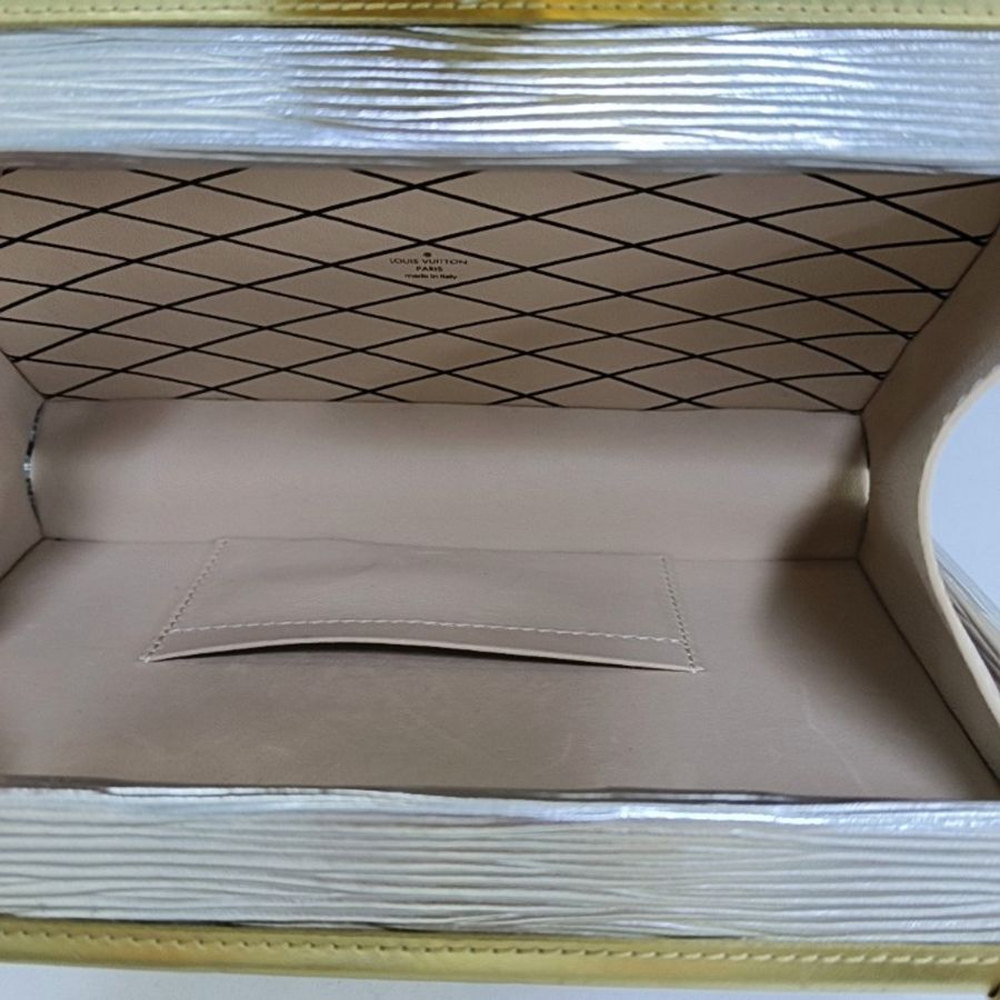 LOUIS VUITTON PETITE MALLE 銀色EPI 牛皮水波紋單肩包斜挎包 金色銀色五金 可拆卸肩帶-6