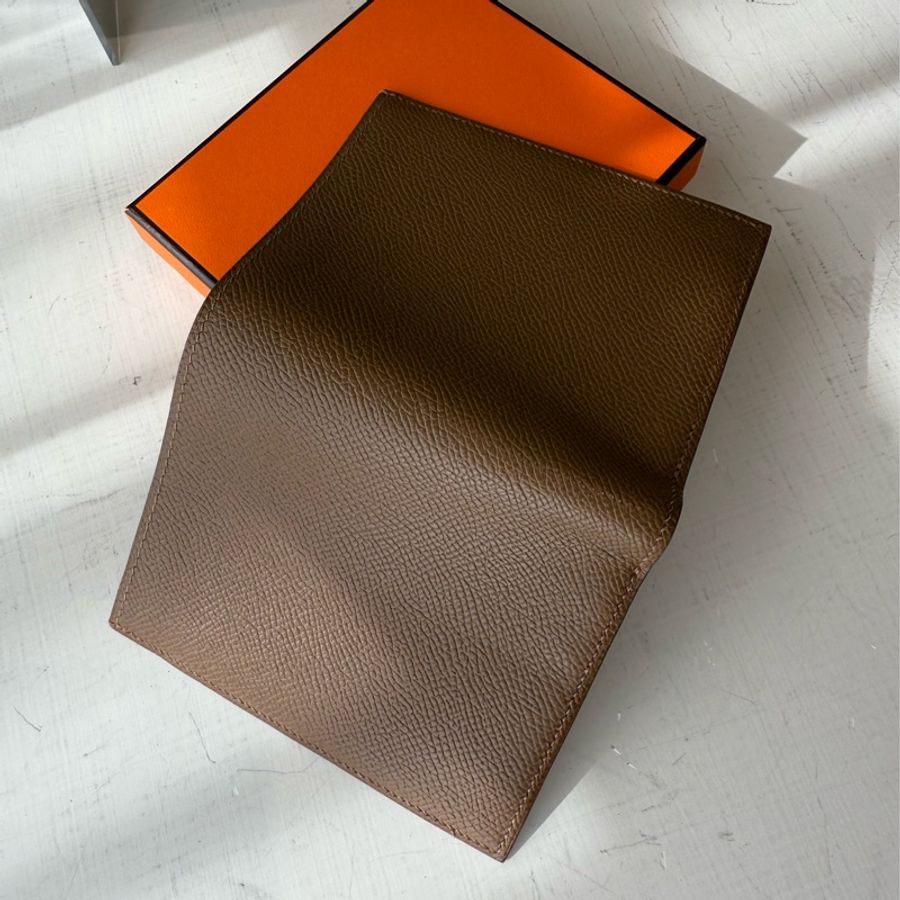HERMES 金棕色短夾-0