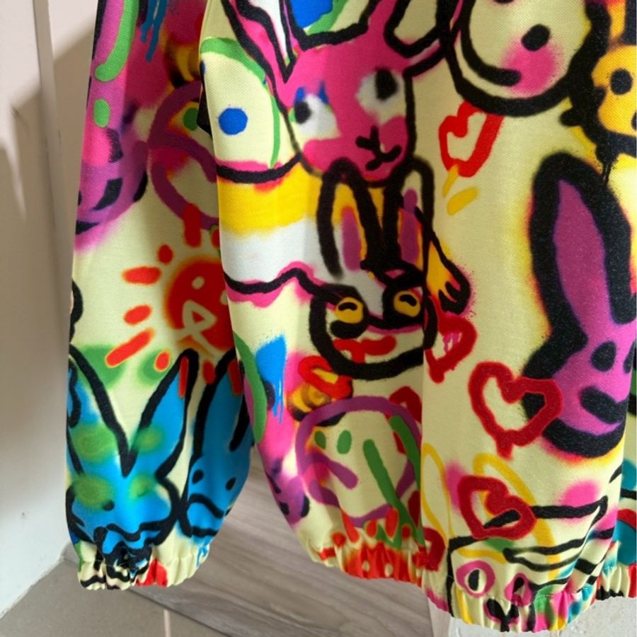 Gucci 黃底塗鴉兔子外套 XS-8