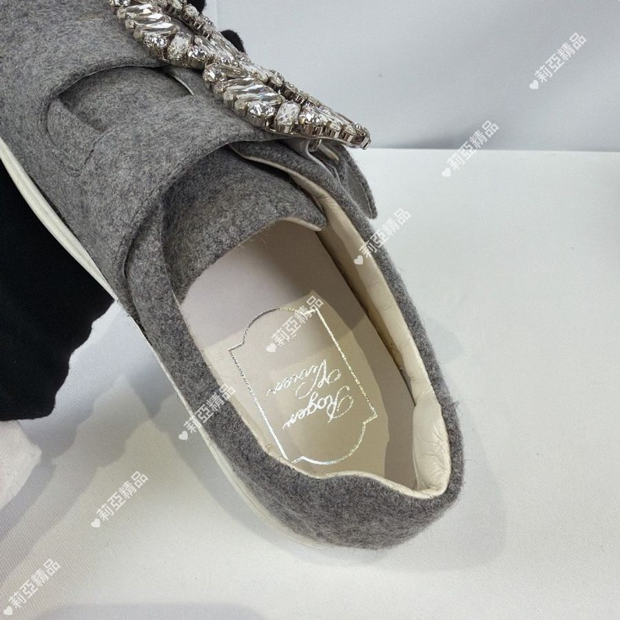 莉亞精品♡RV 方鑽釦休閒鞋 灰 尺碼34.5 近新美鞋-2