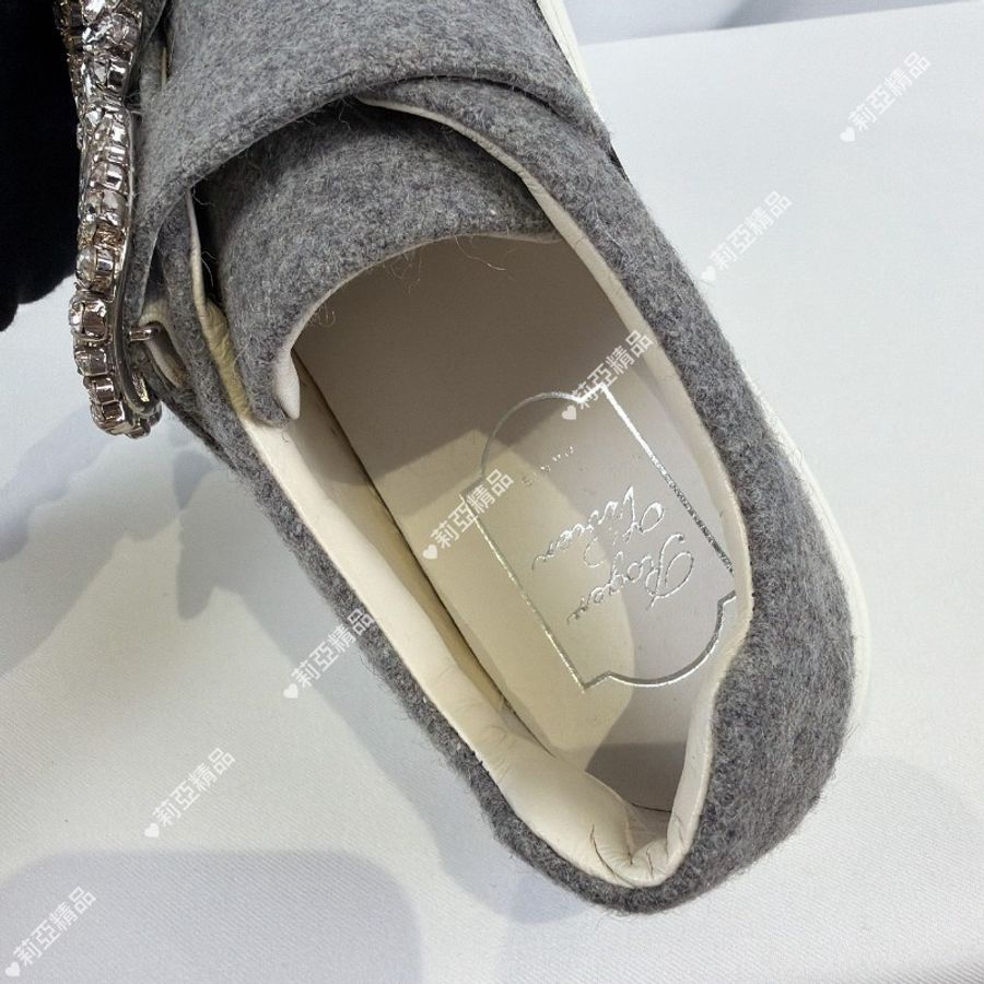 莉亞精品♡RV 方鑽釦休閒鞋 灰 尺碼34.5 近新美鞋-8