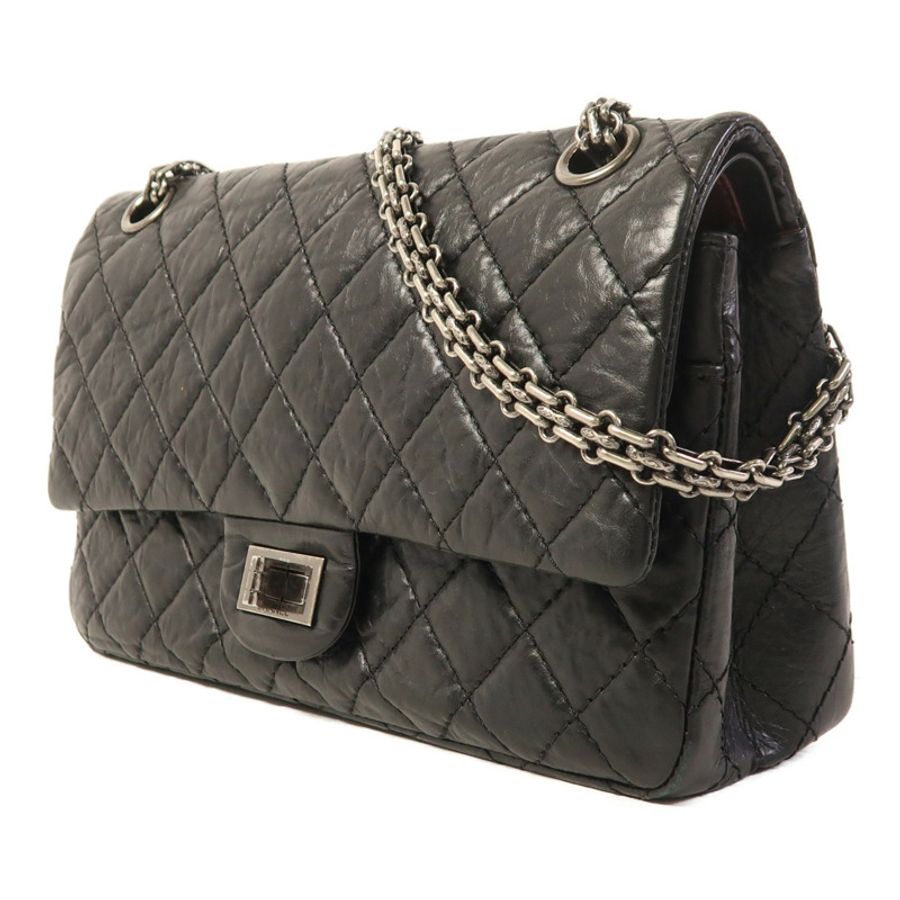 CHANEL 牛皮皮革2.55銀扣鏈帶肩背袋-2