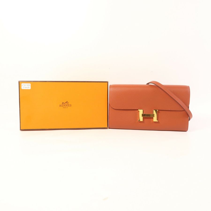 HERMES Evercolor皮革Constance To Go金扣肩背袋-9