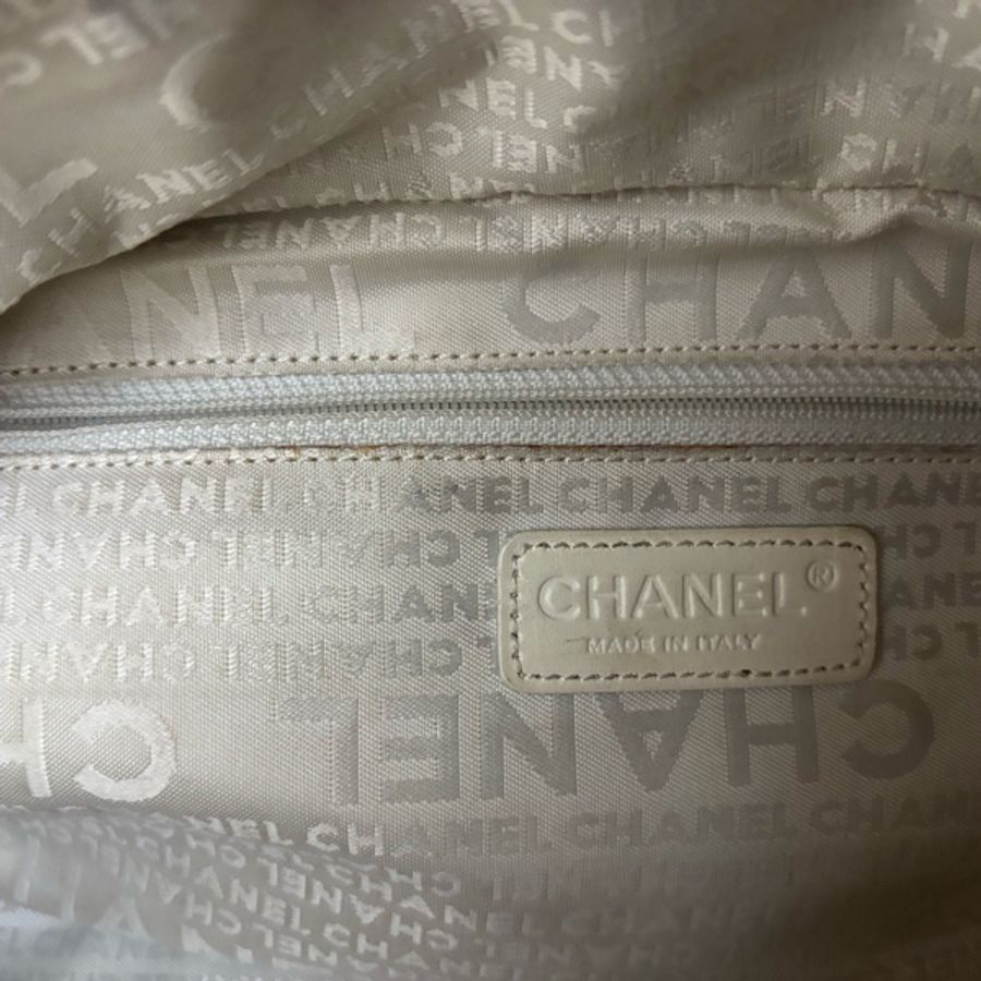 Chanel 奶茶色 冰格 波士頓 腋下包 手提包 vintage-17