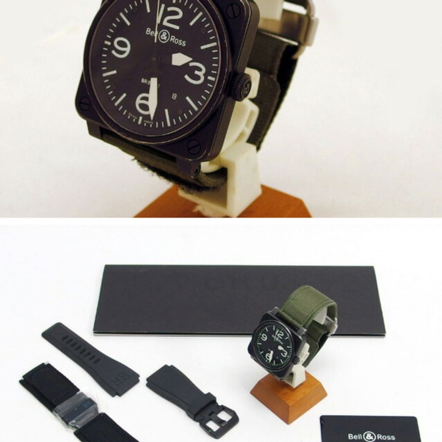 Bell & Ross Aviation BR03-92 男士手錶，黑色錶盤-2