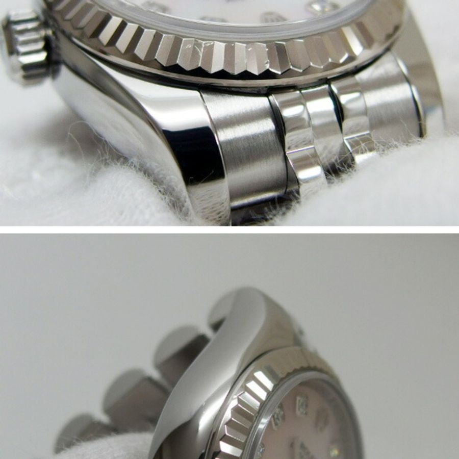 勞力士 Datejust 黑色貝殼 10P 鑽石女士手錶-5