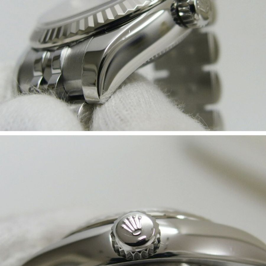 勞力士 Datejust 黑色貝殼 10P 鑽石女士手錶-6