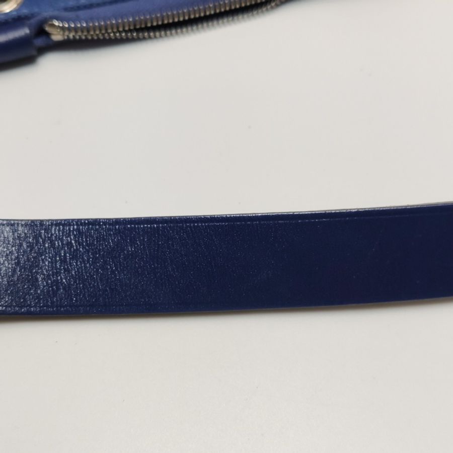 Hermes Herbag31單肩包Hunter牛皮帆布銀扣 73寶石藍7E明藍色C刻-18