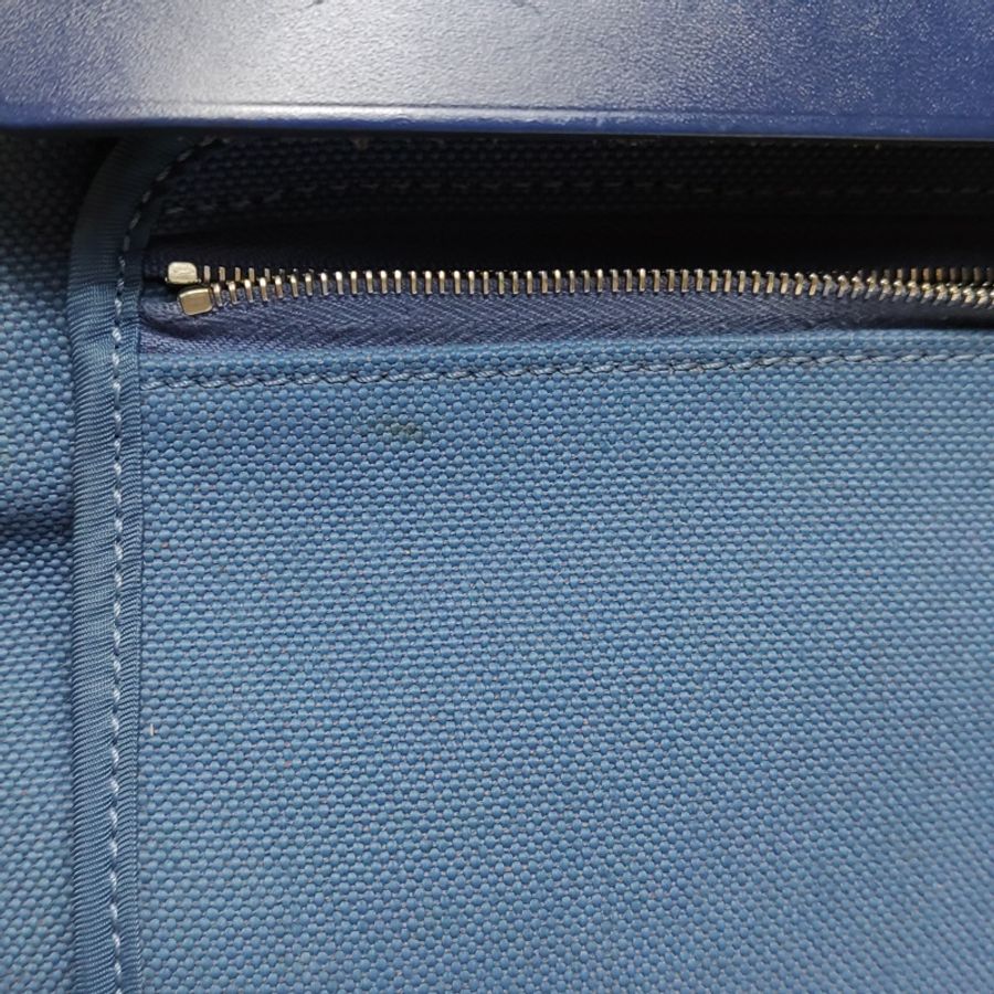 Hermes Herbag31單肩包Hunter牛皮帆布銀扣 73寶石藍7E明藍色C刻-27