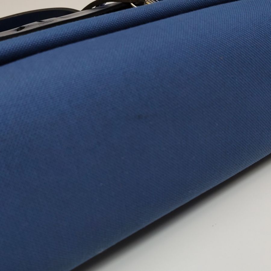 Hermes Herbag31單肩包Hunter牛皮帆布銀扣 73寶石藍7E明藍色C刻-28