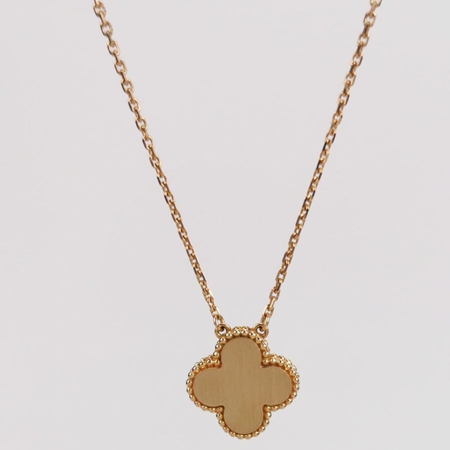 Van Cleef & Arpels VintageAlhambra18K玫瑰金鑽石陶瓷項鍊-2
