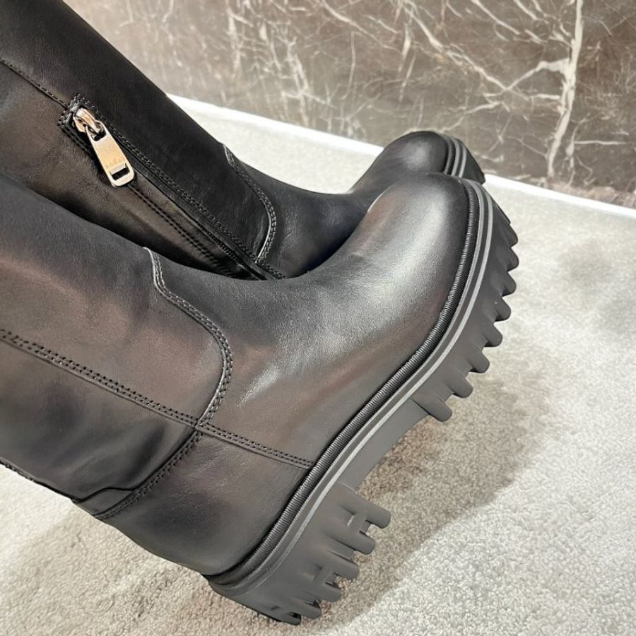 🎉新品好折扣✨Hogan 女款 H700 厚底皮革長靴 黑色/增高7.6公分 EU36/36.5/37/37.5/38/38.5/39/40 (購買請告知所需尺寸)-3