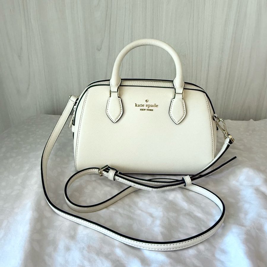 ✨ Kate Spade 真皮白色手提/斜背兩用波士頓包 ✨-1