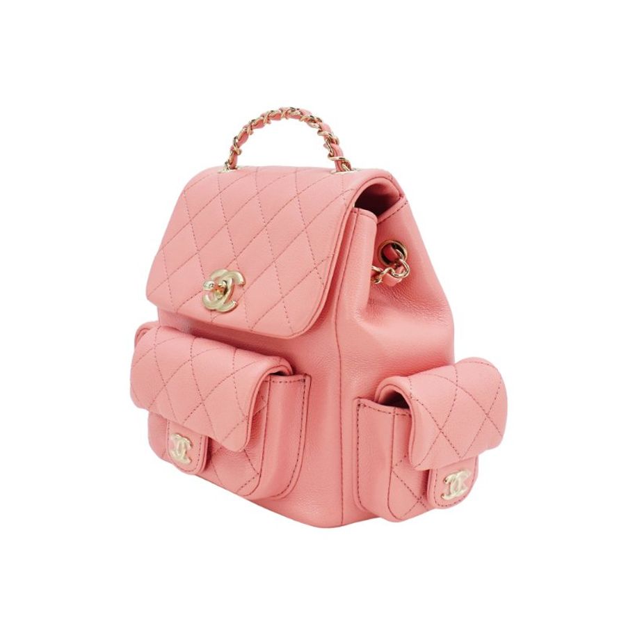 Chanel 展示品 Duma 粒紋小牛皮淡金釦後背包(AS4399-粉)-2