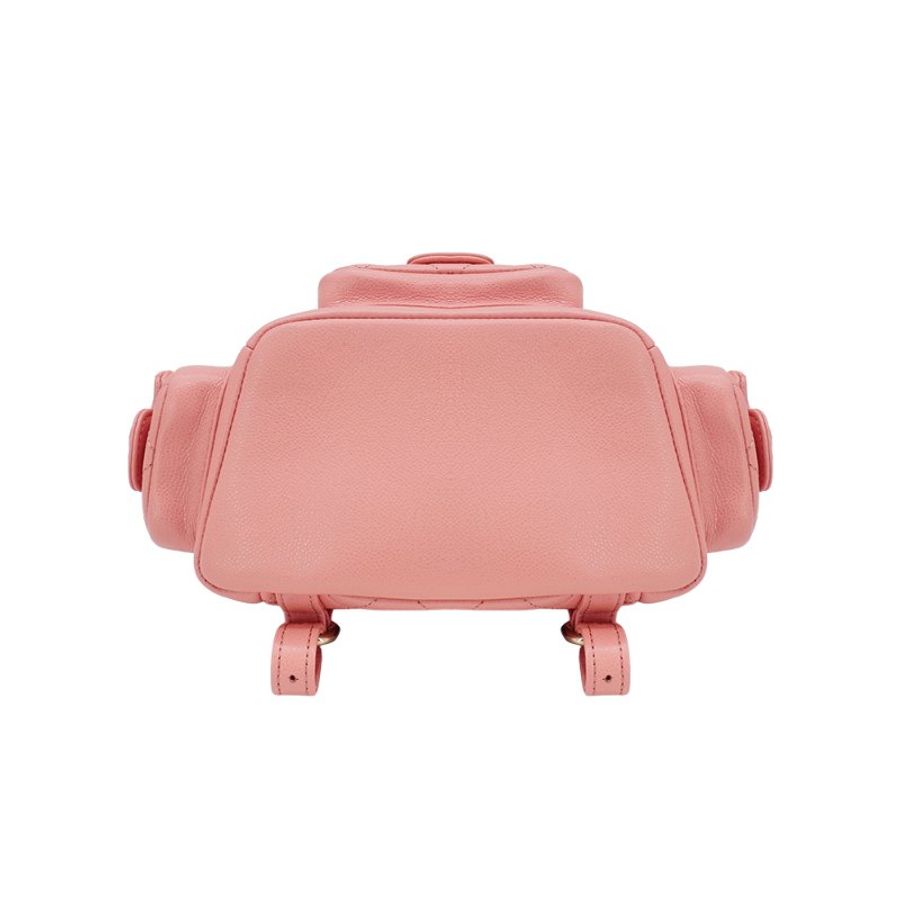 Chanel 展示品 Duma 粒紋小牛皮淡金釦後背包(AS4399-粉)-4