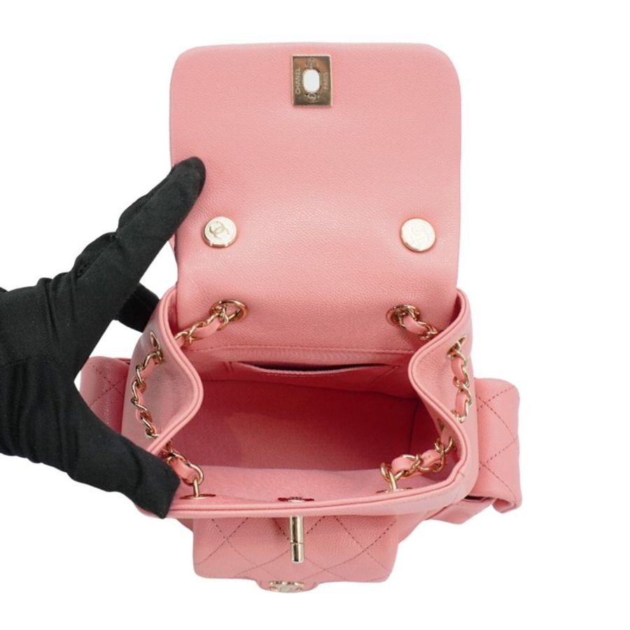 Chanel 展示品 Duma 粒紋小牛皮淡金釦後背包(AS4399-粉)-5
