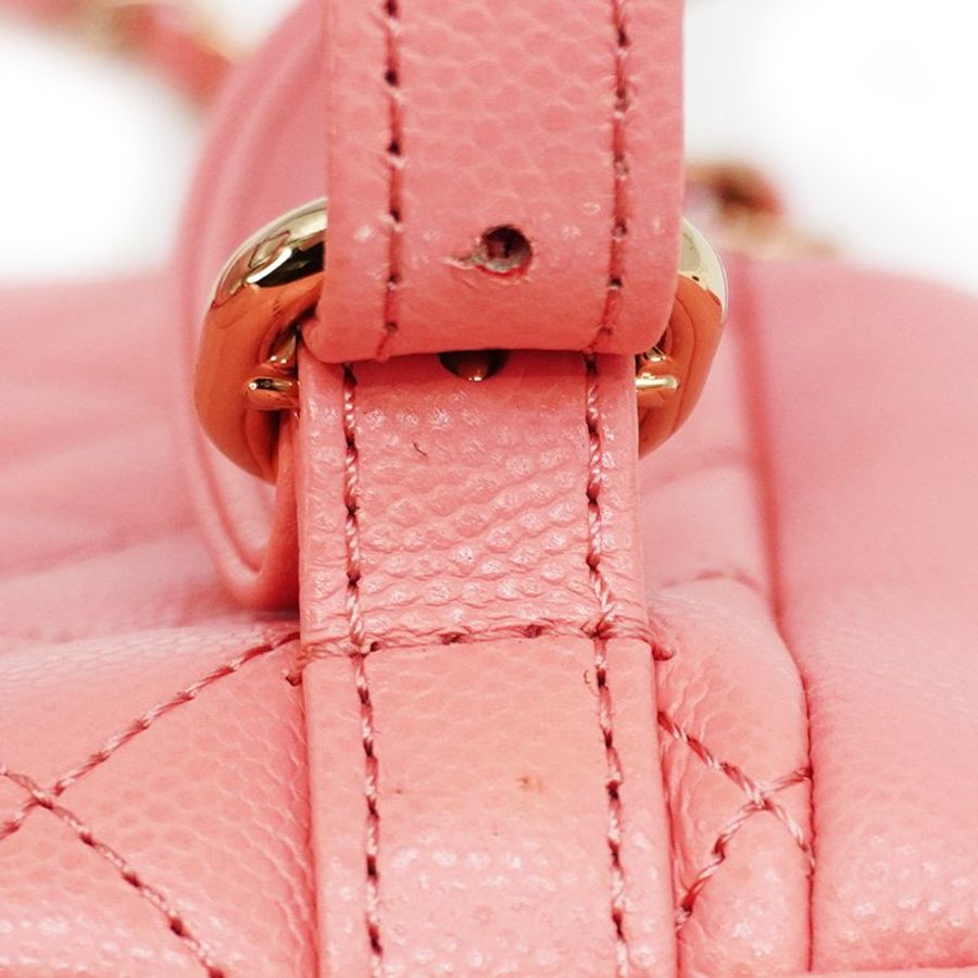 Chanel 展示品 Duma 粒紋小牛皮淡金釦後背包(AS4399-粉)-8