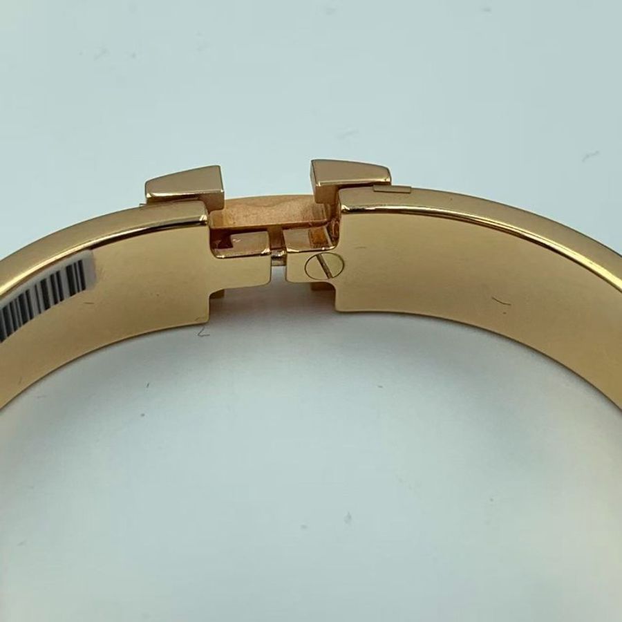 Hermes手鐲 H琺瑯黑色金扣H 經典H飾品-6