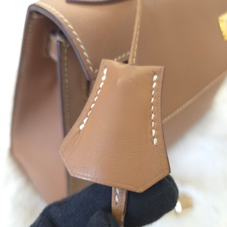 Hermès Kelly 28 手提包 金釦 金棕 二手 v刻-23
