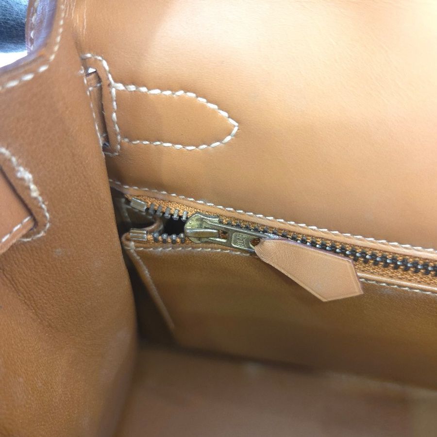 Hermès Kelly 28 手提包 金釦 金棕 二手 v刻-25