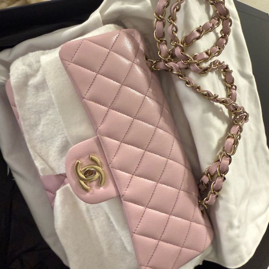 🎀 超低價!全新CHANEL CF23 FLAPBAG(ROSE)淺粉紅色🎀 售出不退貨。可以再購買!-0