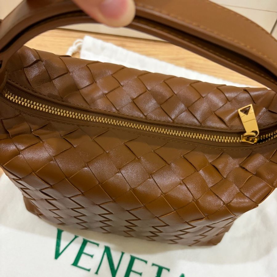 BOTTEGA VENETA Wallace經典編織手提/肩背包 咖啡焦糖色-2