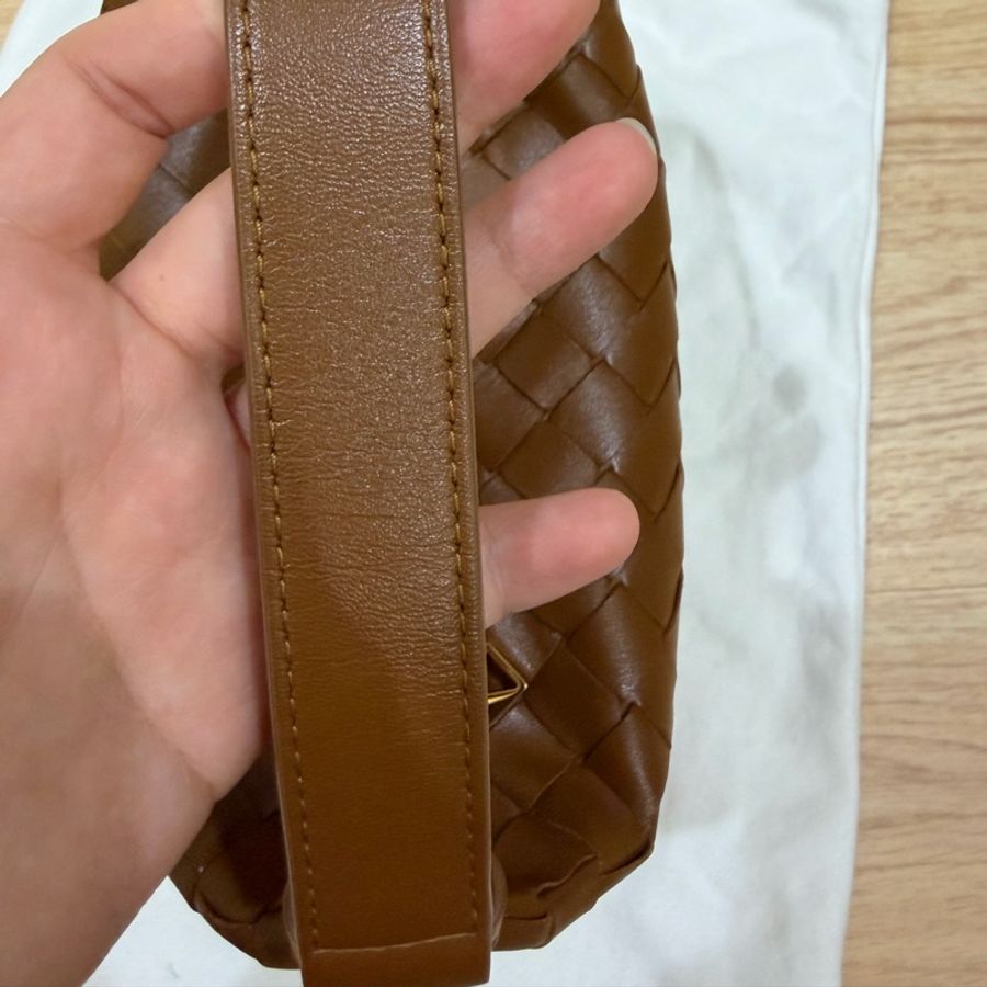 BOTTEGA VENETA Wallace經典編織手提/肩背包 咖啡焦糖色-6