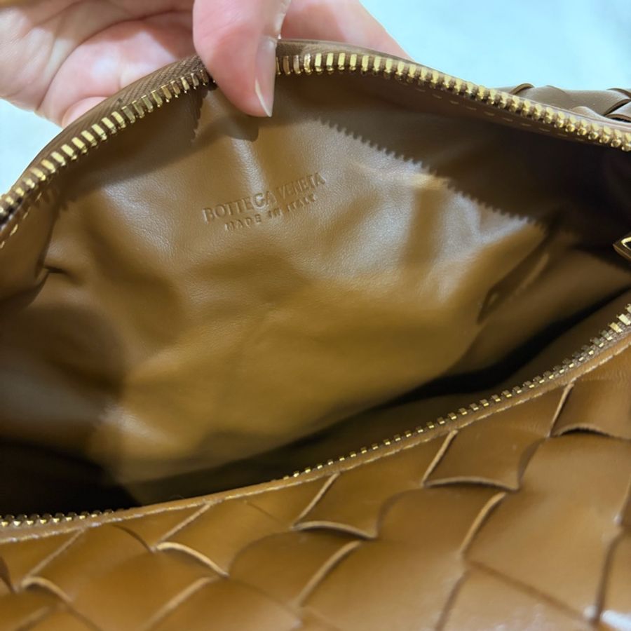 BOTTEGA VENETA Wallace經典編織手提/肩背包 咖啡焦糖色-7
