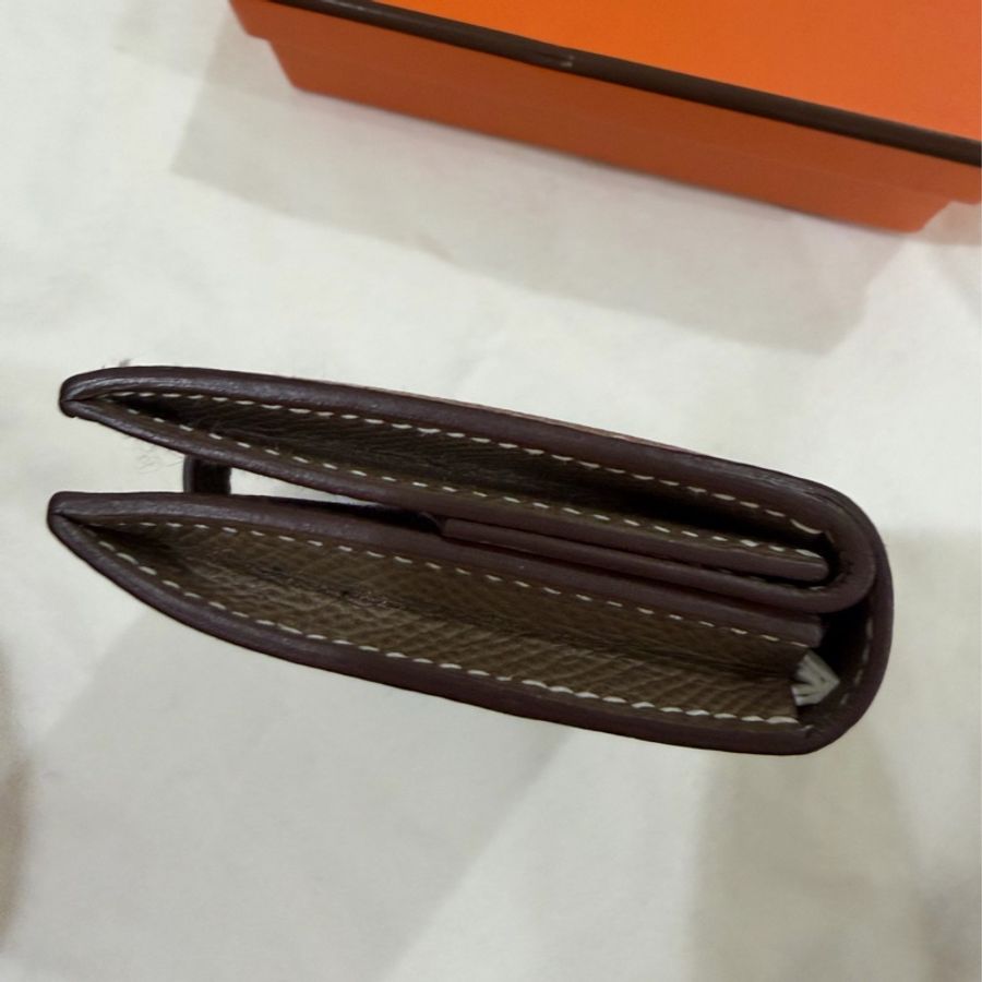 愛馬仕 Hermes mini bearn wallet 大象灰金釦(非卡夾喔!有零錢袋)-3