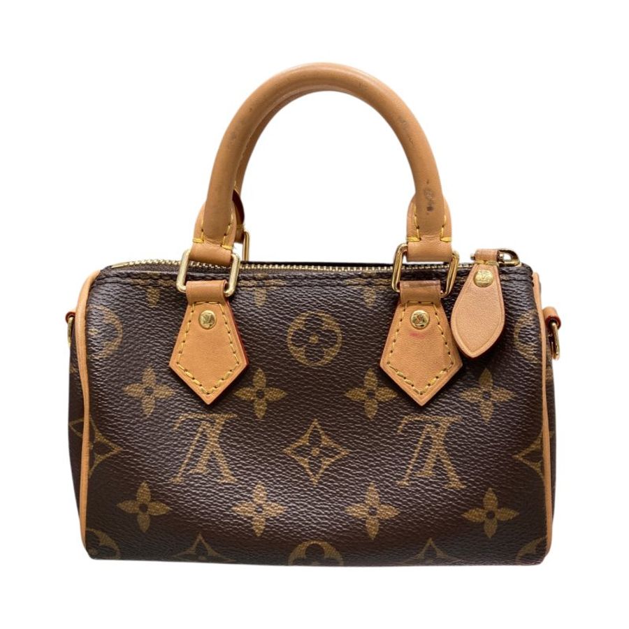 LOUIS VUITTON 路易威登 NANO SPEEDY M81085 老花 手提/側背包-1