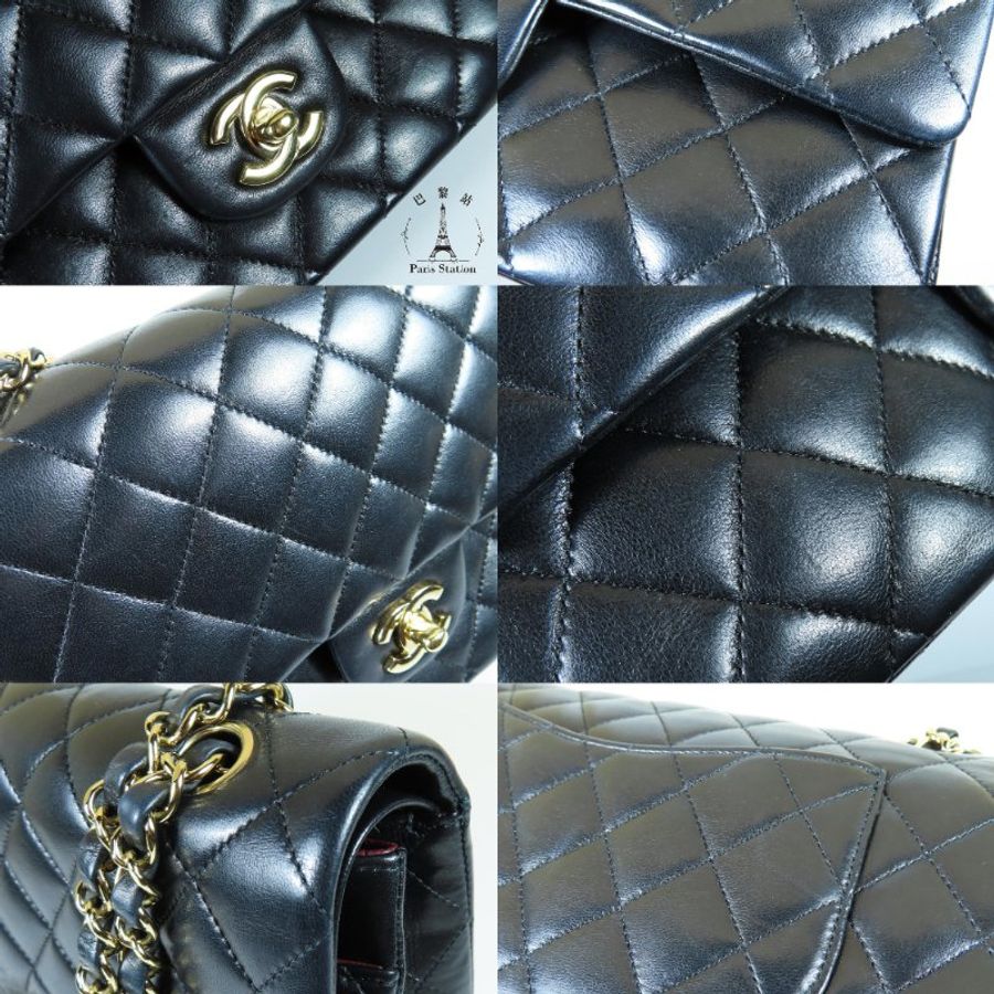【巴黎站二手名牌專賣店】*現貨*CHANEL香奈兒真品*COCO25 黑菱格羊皮金雙C金鍊肩背斜背包-6