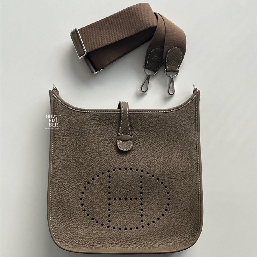 全新全配有購證💖 Hermès 愛馬仕 Evelyne 29 大象灰銀釦-2