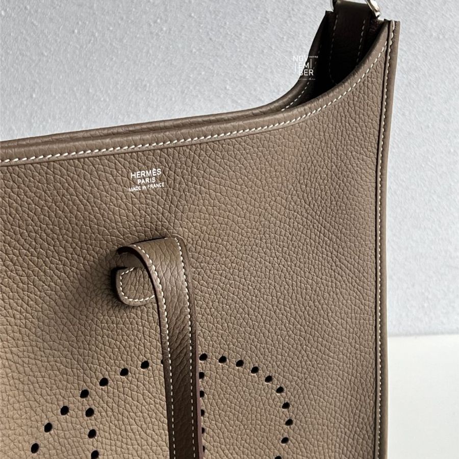 全新全配有購證💖 Hermès 愛馬仕 Evelyne 29 大象灰銀釦-4