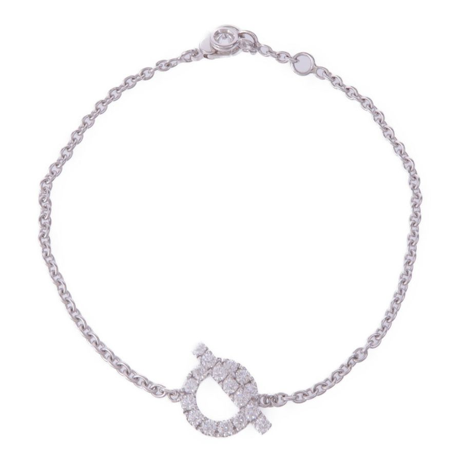 HERMES 18K白金Finesse Bracelet鑽石手鏈-3
