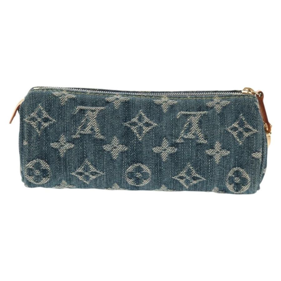 【日本直送】路易威登 Monogram Denim Trousse Speedy GM 手拿包 藍色 M95081 LV Auth am9350V-1