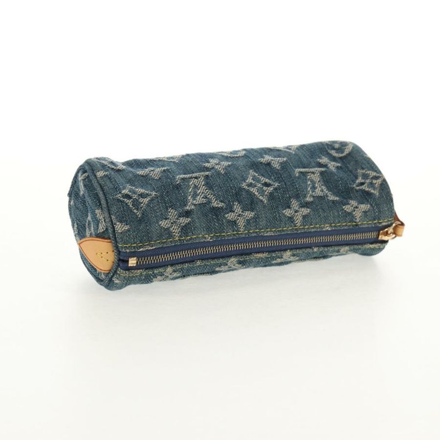 【日本直送】路易威登 Monogram Denim Trousse Speedy GM 手拿包 藍色 M95081 LV Auth am9350V-4