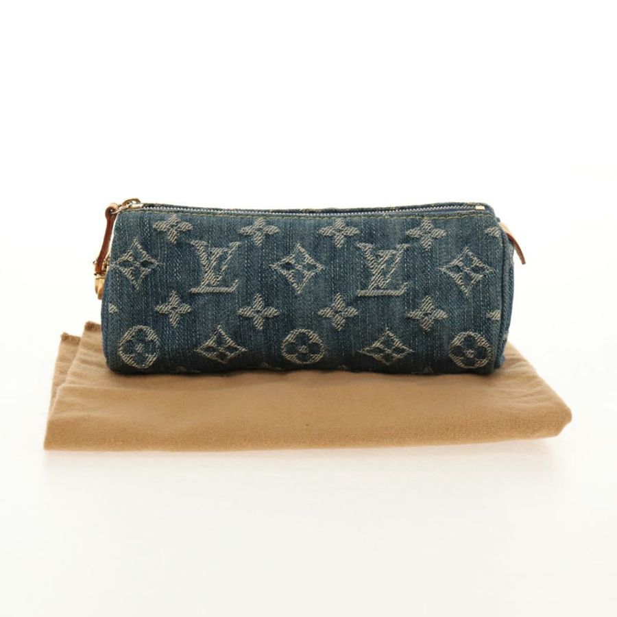 【日本直送】路易威登 Monogram Denim Trousse Speedy GM 手拿包 藍色 M95081 LV Auth am9350V-11